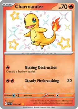 Charmander - 109/091 - Shiny Rare NM, English Pokemon Paldean Fates - Image 1