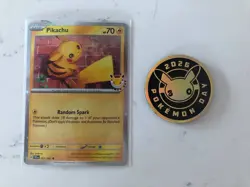 Pokemon Day 30th Anniversary - Pikachu 051 /162 Stamped 2026 Promo SWIRL - Image 1