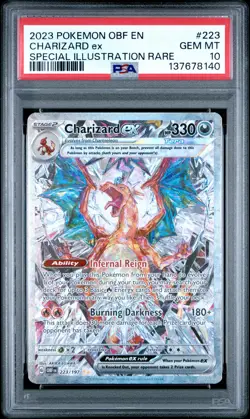 2023 POKEMON OBF EN-OBSIDIAN FLAMES #223 CHARIZARD EX PSA 10 - Image 1