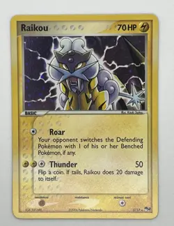 Pokemon TCG Raikou POP Series 2 3/17 Holo Rare Beast Card Stock 2006 - Image 1