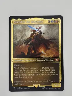MTG 40k Abaddon the Despoiler (Display Commander) (Foil Etched) - Thick Stock - Image 1