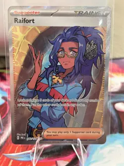 Pokemon TCG Raifort Trainer Prismatic Evolutions 142/131 Double Rare - Image 1