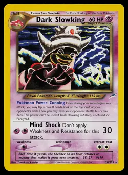 Pokemon Card - Dark Slowking Neo Destiny 20/105 Rare Non Holo - Image 1