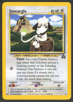 Pokemon TCG: Smeargle 32 WoTC Black Star Promo - Image 1