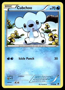 Cubchoo 29/98 Pokemon Card Emerging Powers Common 70 HP Near Mint A19 - Image 1