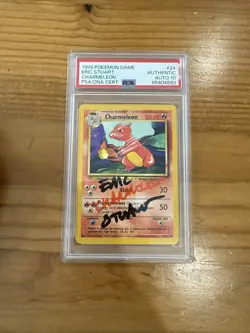 PSA 10 1999 Pokemon Charmeleon Unlimimted 24/102 Signed Auto Michael Haigney - Image 1