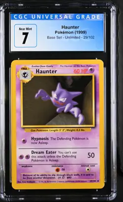Pokemon CGC 7 Haunter (Base Set) #29/102 - Image 1