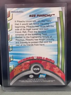 Pikachu HV6 #25 Pokemon Topps TV Animation Heroes & Villains Series 2 - Image 2