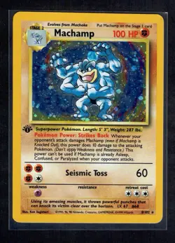 Pokemon TCG Machamp Base Set 1st Edition Holo Rare 8/102 WOTC English - Image 1