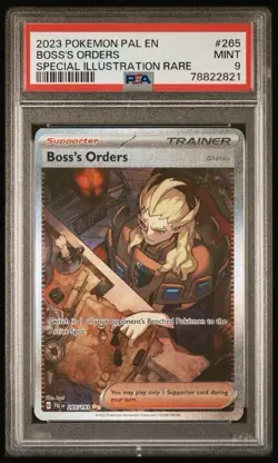 2023 Pokemon Boss's Orders #265 Paldea Evolved SPECIAL ILLUSTRATION RARE PSA 9 - Image 1
