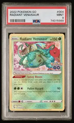 2022 POKEMON GO RADIANT VENUSAUR #004 PSA 9 MINT - Image 1