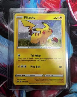 Pokemon Pikachu Mint HOLO BLEED ERROR Promo SWSH039 Cosmos Holo 2020 - Image 1