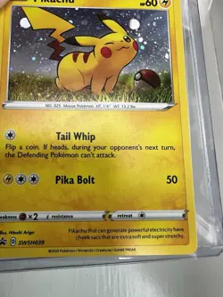 Pokemon Pikachu Mint HOLO BLEED ERROR Promo SWSH039 Cosmos Holo 2020 - Image 3