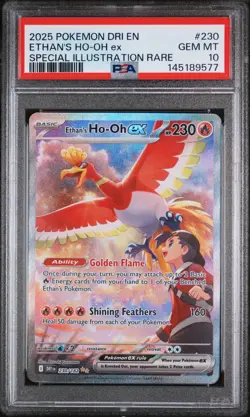 2025 POKEMON DRI ENGLISH DESTINED RIVALS #230 ETHAN'S HO-OH EX PSA 10 - Image 1