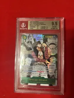 One Piece Dracule Mihawk Azure Sea's Seven Manga Alt Art OP14-119 BGS 9.5 - Image 2