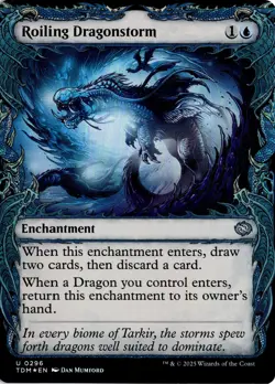 Roiling Dragonstorm (Showcase) FOIL 296 TDM Tarkir: Dragonstorm NM - Image 1