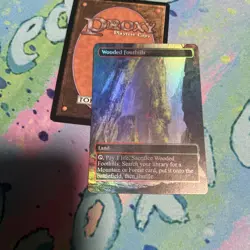Wooded Foothills Full Art Foil Fetch Land Play Test Mtg Card - Image 1