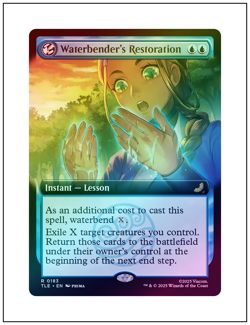 1x Waterbender's Restoration, Extended Art Foil, Avatar, Magic MTG NM - Image 1