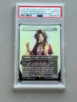 PSA 10 ~ AERITH GAINSBOROUGH 0374 FOIL - MTG FINAL FANTASY CHARACTER BORDERLESS - Image 1