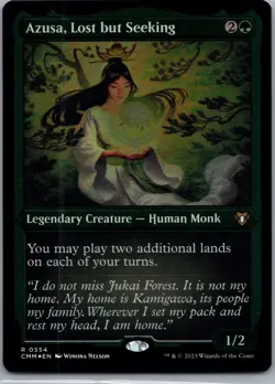 1x - Azusa, Lost but Seeking - ETCHED FOIL #554 - Commander Masters - LP MTG - Image 1