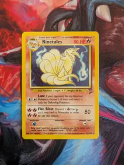 Pokemon TCG Ninetales 13/130 Base Set 2 Holo Unlimited Rare Card MP - Image 1