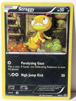 Scraggy Cosmos Holo BW25 Black and White Promos LP Pokemon Fast Ship - Image 1