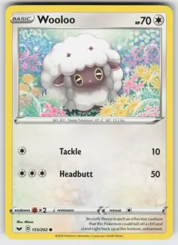 Wooloo (153) Common SWSH01: Sword & Shield Base Set 153/202 Pokemon - Image 1