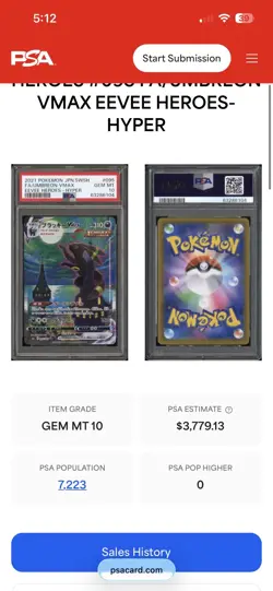 PSA 10 GEM MINT Umbreon VMAX 95/69 Hyper Alt Art Pokemon from Japan - Image 4