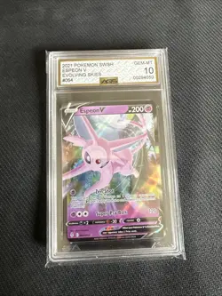 Pokemon TCG Espeon V 064/203 Swsh07: Evolving Skies Holo AGS 10 - Image 1