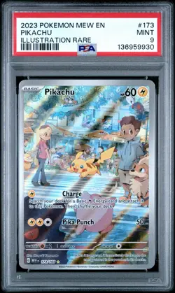 2023 POKEMON MEW EN-151 #173 PIKACHU ILLUSTRATION RARE PSA 9 - Image 1