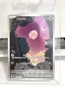 Pokemon Munna 116/086 BLK EN 70 HP 10 Attack Full Art Holo Basic Psychic Rare - Image 1