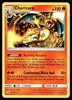 Charizard #14 - Rare - Sun & Moon Team Up - NM - Image 1