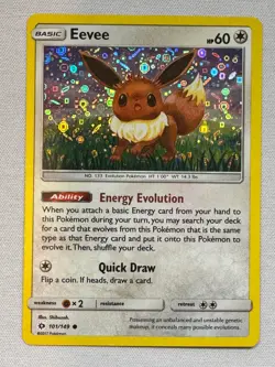 Eevee 101/149 Common Sun & Moon Pokemon Lightly Played - Image 1