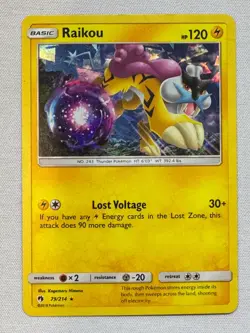 Raikou 79/214 Rare Lost Thunder Pokemon Near Mint - Image 1