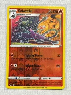 Salazzle 028/202 Uncommon Sword & Shield Pokemon Reverse Holo Near Mint - Image 1