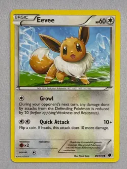 Eevee 89/116 Common Plasma Freeze Pokemon Near Mint - Image 1