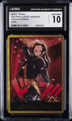 2025 ONE PIECE JPN HEROINES ED GOLD DON!! ROBIN CGC 10 GEM MINT - Image 1