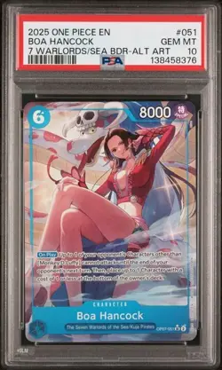 Boa Hancock OP07-051 - One Piece Seven Warlords of the Sea Alt Art Promo -PSA 10 - Image 1