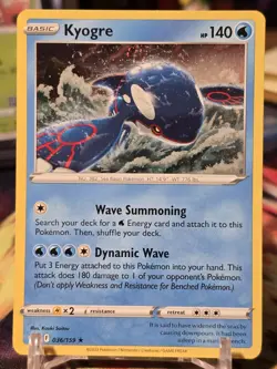 Kyogre 036/159 Sword & Shield Crown Zenith Cosmo Holo Rare Pokemon Card Swirl NM - Image 1