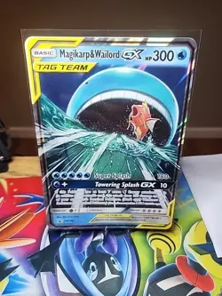 Magikarp & Wailord GX SM166 Jumbo Oversize Pokemon Card Tag Team - Image 1