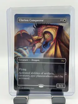 MTG, Clarion Conqueror (Borderless) NM 377 Tarkir: Dragonstorm Regular - Image 1