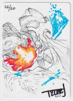 Painted Signed Domri Rade Proof Sketch NM Artist Tyler Jacobson MTG AP 25/50! - Image 1