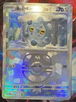 Bronzor 066/131 Reverse Holo Master Ball Pokemon Prismatic Evolutions NM - Image 1