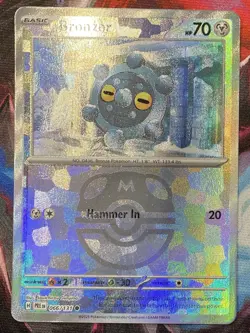 Bronzor 066/131 Reverse Holo Master Ball Pokemon Prismatic Evolutions NM - Image 2
