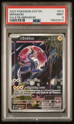 2023 POKEMON SCARLET VIOLET ETB BLACK STAR PROMO MIRAIDON #013 PSA 9 MINT - Image 1