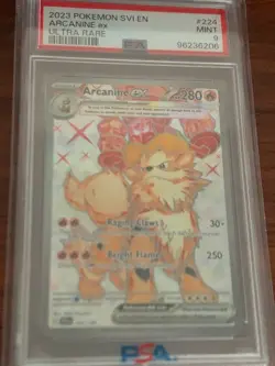 2023 Pokemon Svi En-Scarlet & Violet #224 Arcanine Ex Ultra Rare PSA 9 MINT - Image 2