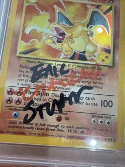 PSA 10 Pokemon TCG Charizard Base Set 4/102 Unlimited Holo Rare Eric Stuart Auto - Image 3