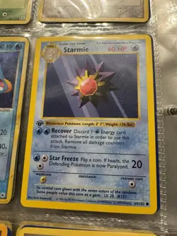 Pokemon Starmie 64/102 Base Set, Shadowless, 1st Edition LP+ Close To NM - Image 1
