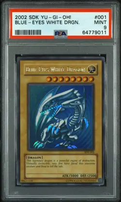 Listing For yugibasic YUGIOH BLUE EYES WHITE DRAGON Ultra Rare SDK-001 PSA 9 - Image 1