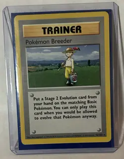 Pokemon Breeder 076/102 Base Set Regular Pokemon TCG Trainer Card Lp/mp - Image 1
